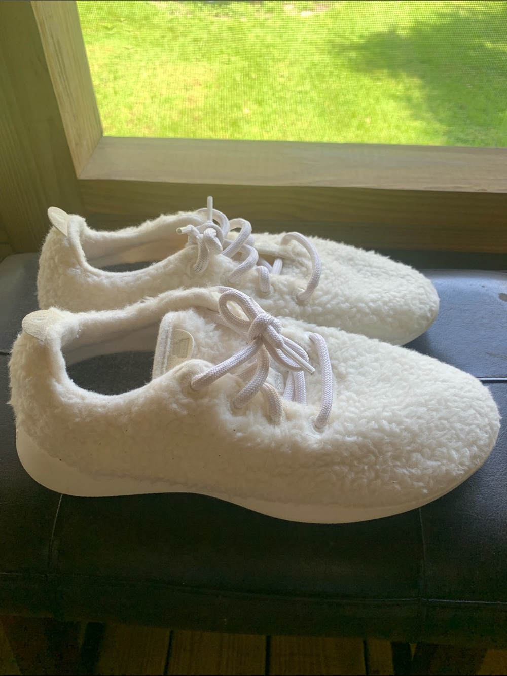 Allbirds Women's White Plush Lace-Up Sneakers Size 8